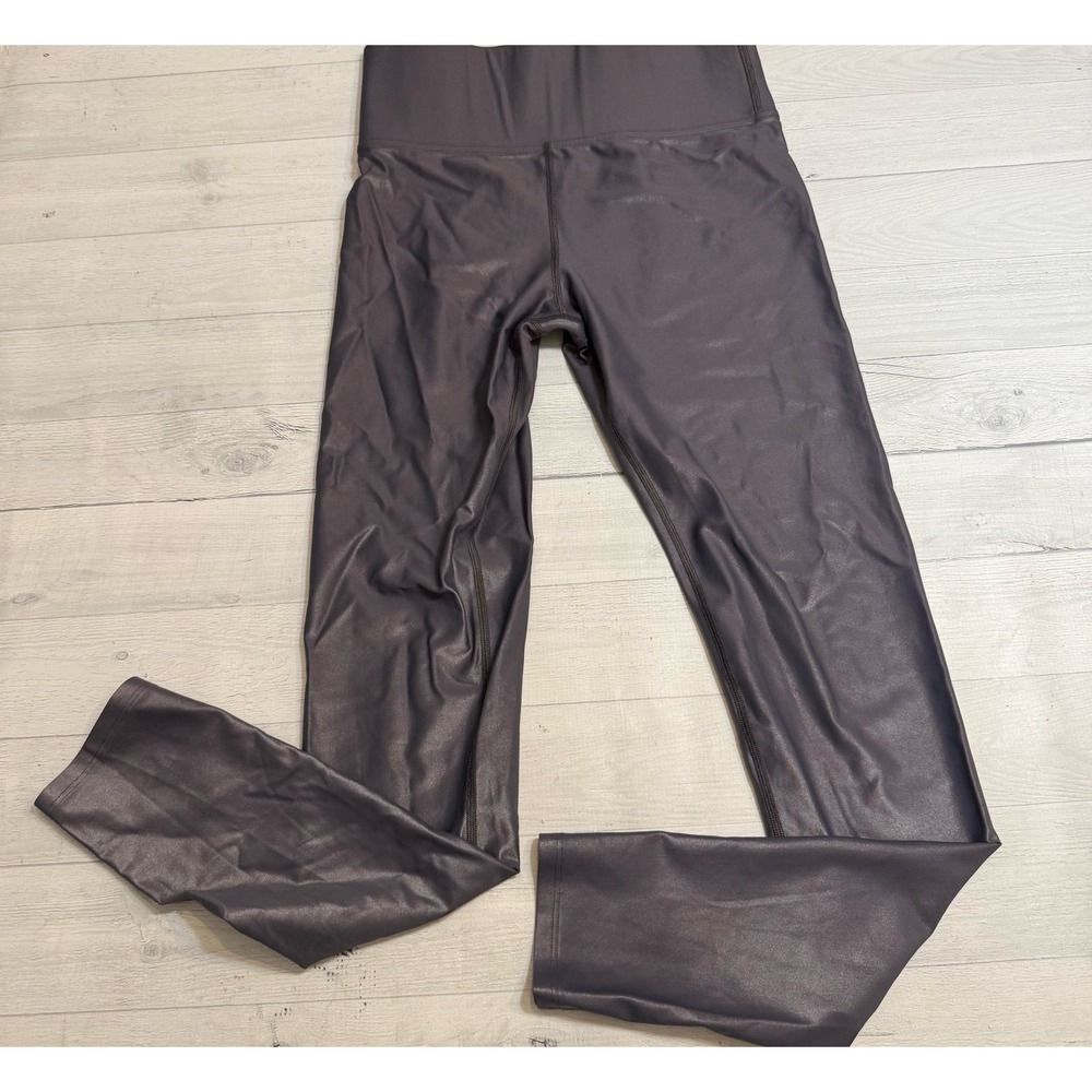 Carbon women's dark silver metallic leggings size medium